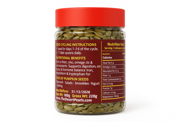 pumpkin seeds 180g – desert pearls premium | protein & magnesium superfood