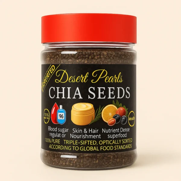 imported chia seeds 200g – desert pearls premium | high fiber & omega 3